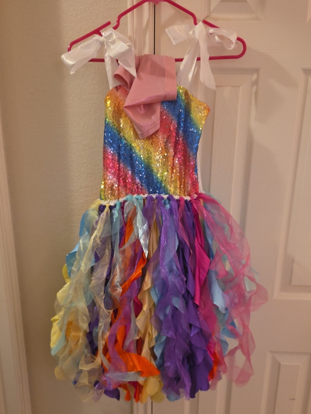 Girls Rainbow Sequin Tutu Costume Dress And Shorts
